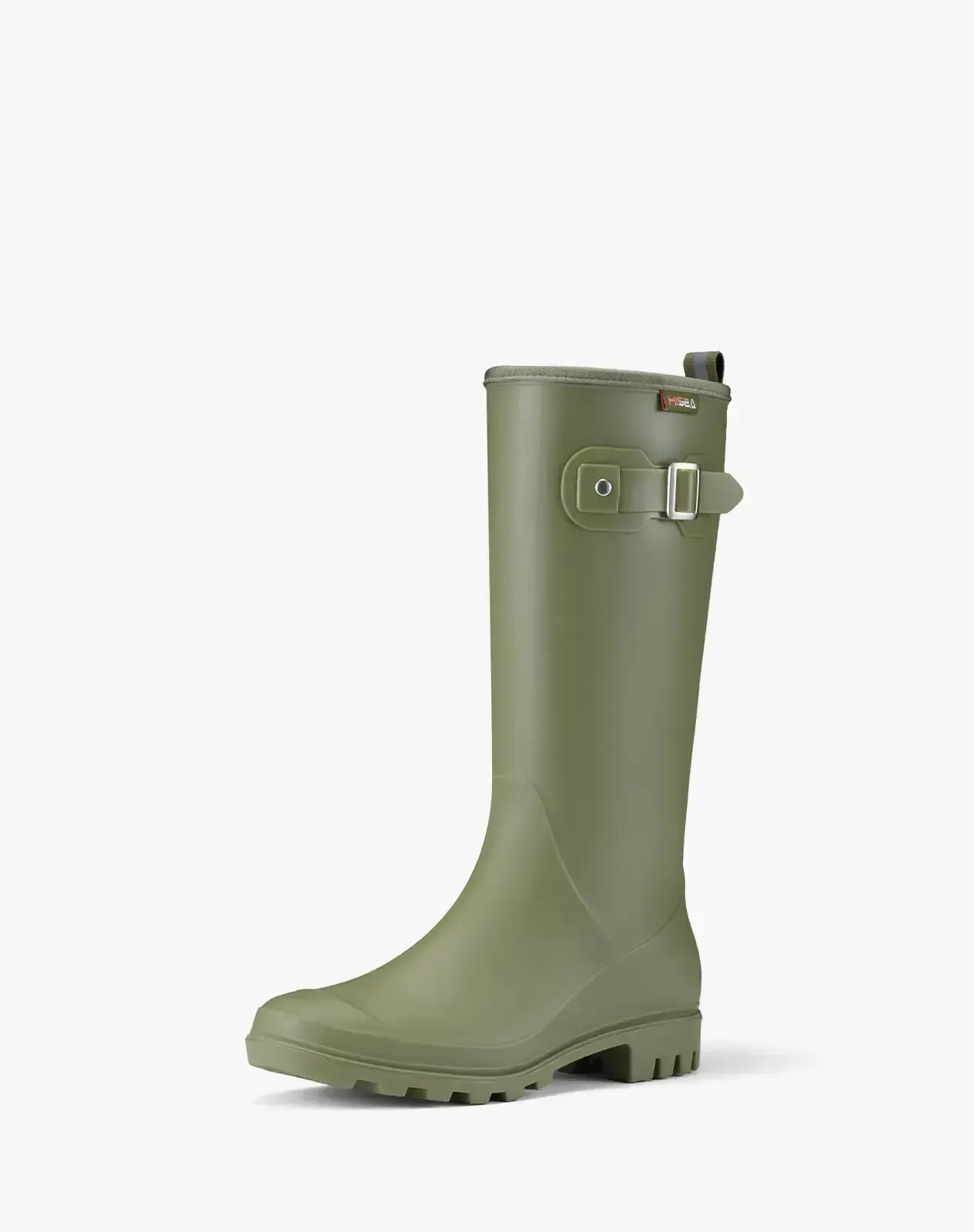 Green Women's Tall Rubber Rain Boots with Adjustable Buckle for XSX102WCP image 2