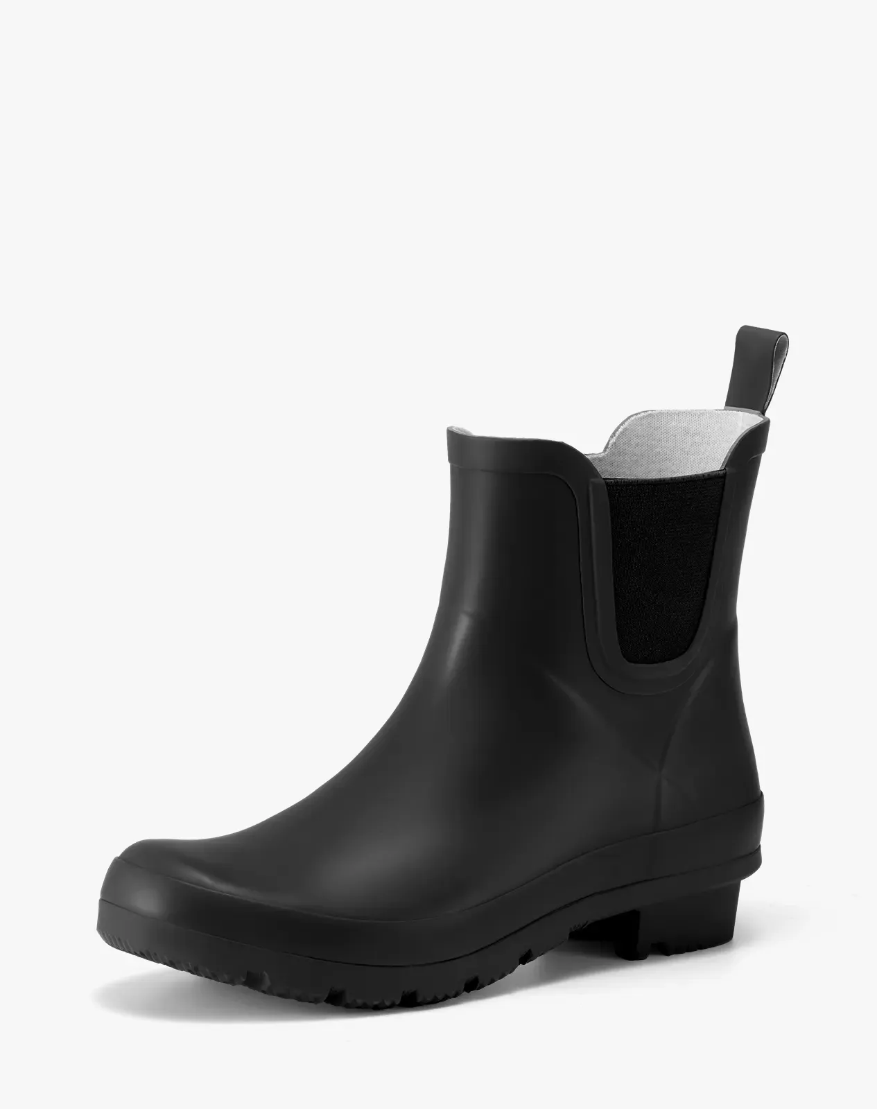 Black Women's Solid-Color Waterproof Rubber Rain Boots for XSX103WCP image 2