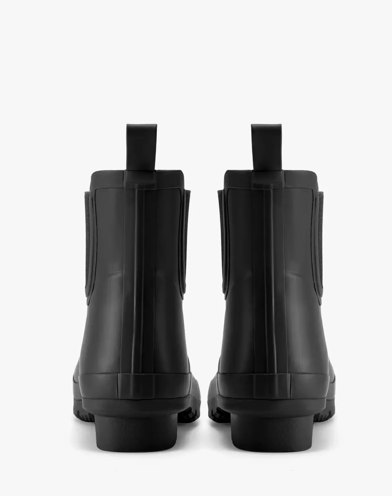 Black Women's Solid-Color Waterproof Rubber Rain Boots for XSX103WCP image 4