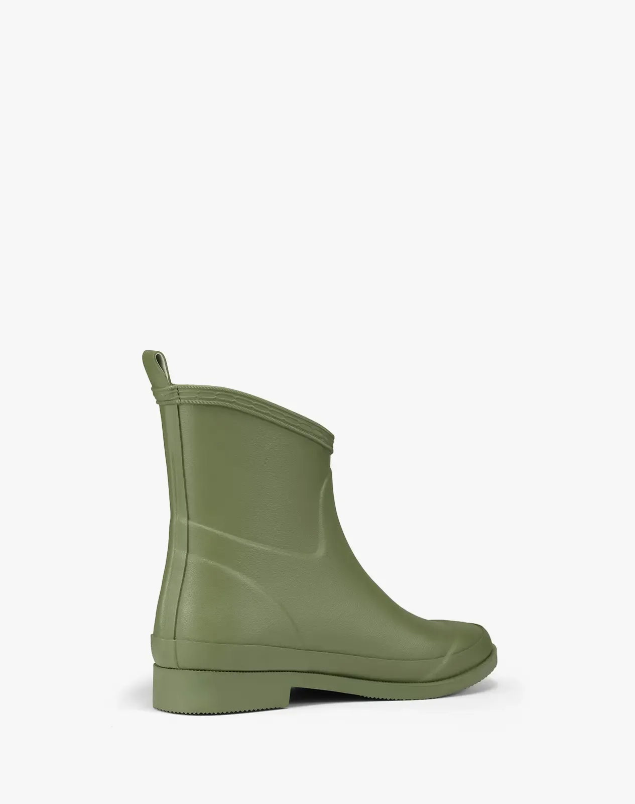 Green Women's Mid-Calf Waterproof Rubber Rain Boots with Slanted Top for XSX106WCP image 3