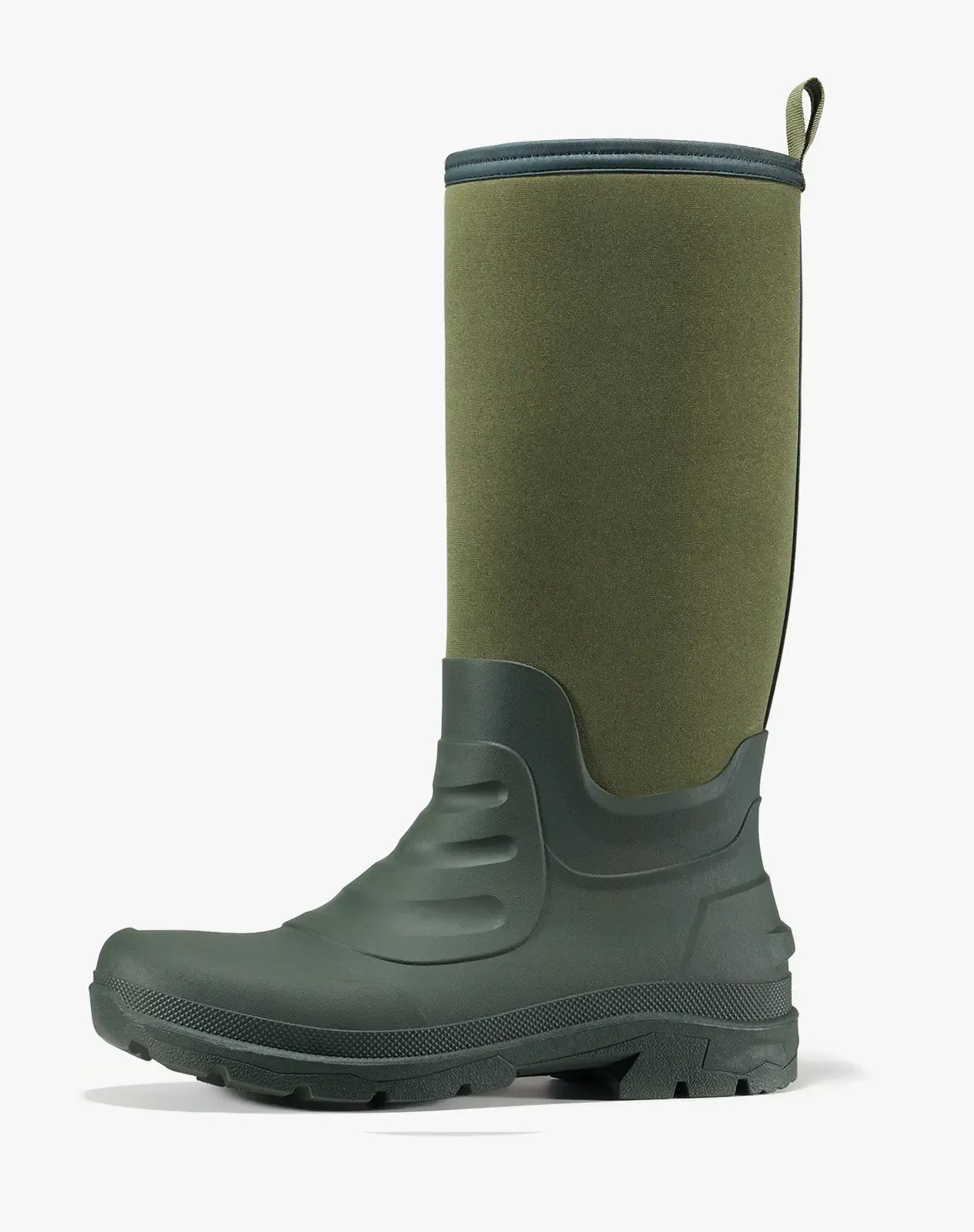 Green Men's Mid-Calf Neoprene Rubber Rain Boots for XSX115CP image 2