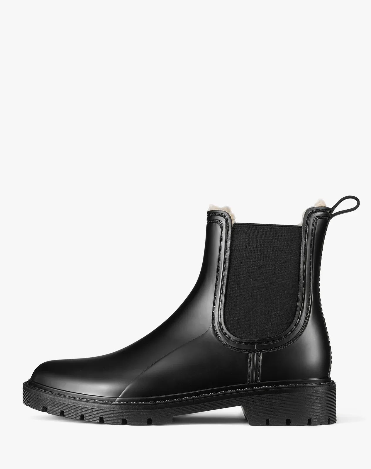Black Women's Fleece-Lined PVC Chelsea Rain Boots for XSX116WCP image 1