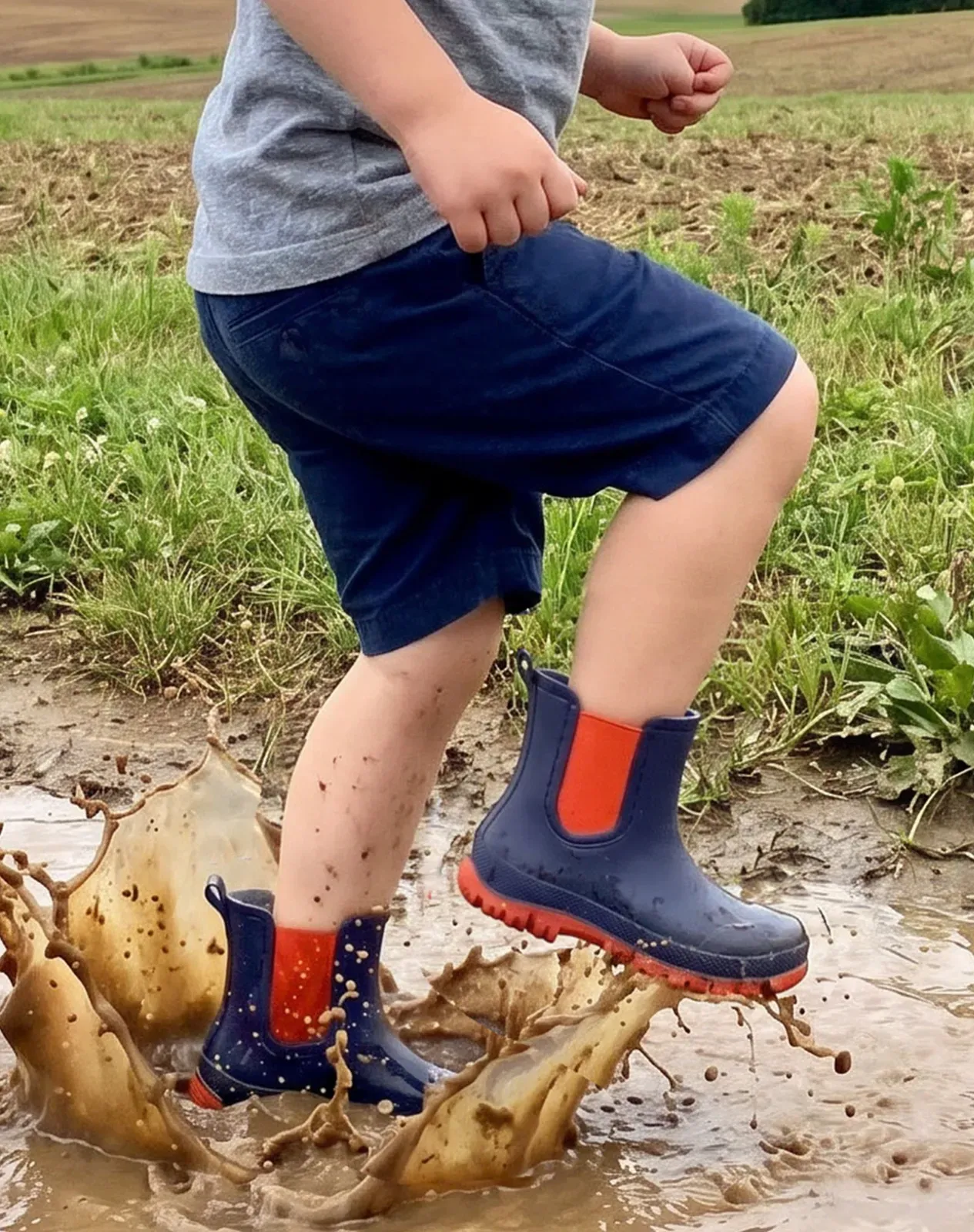 Blue Kids' PVC Chelsea Rain Boots for XSX117KCP image 6