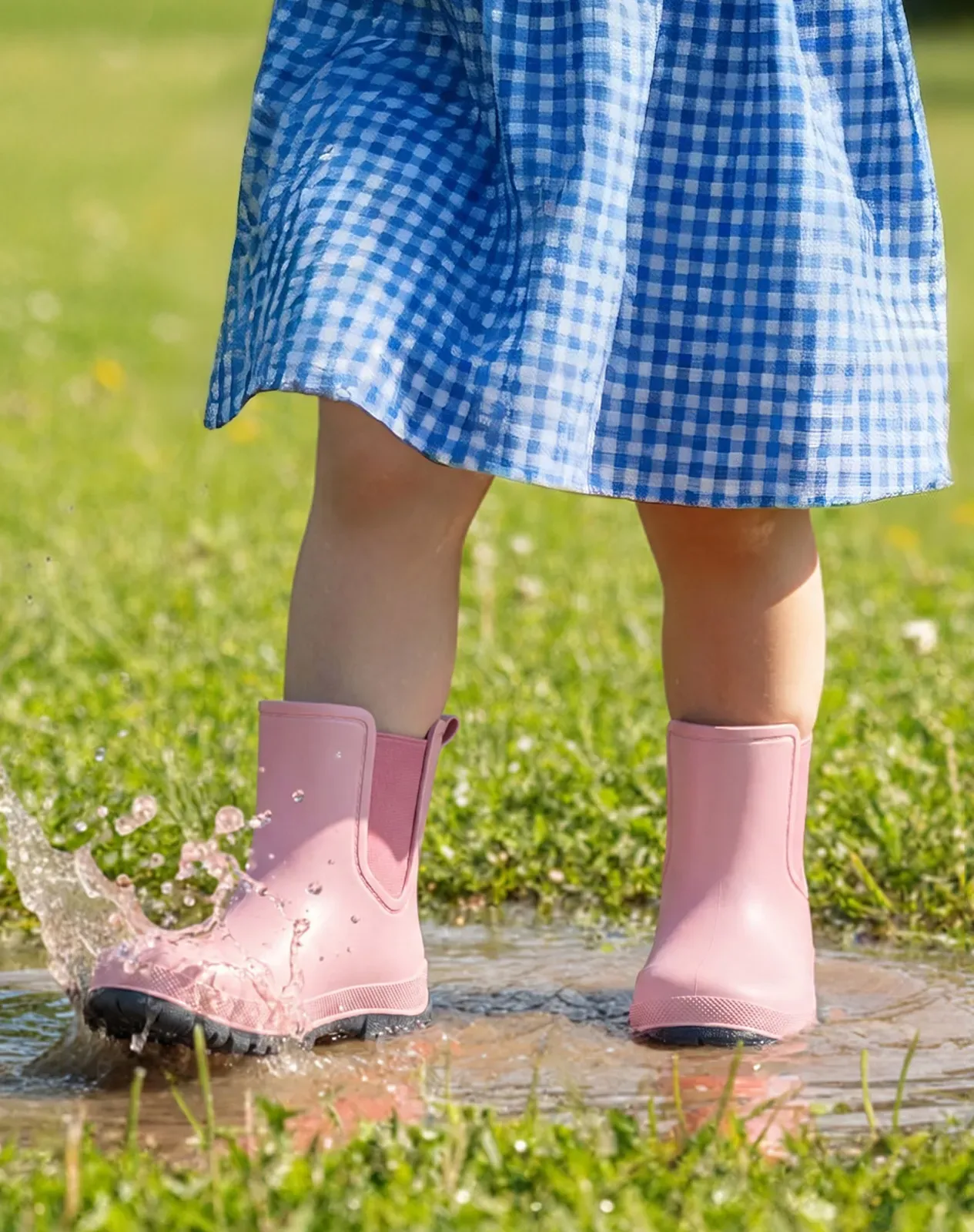 Pink Kids' PVC Chelsea Rain Boots for XSX117KCP image 6