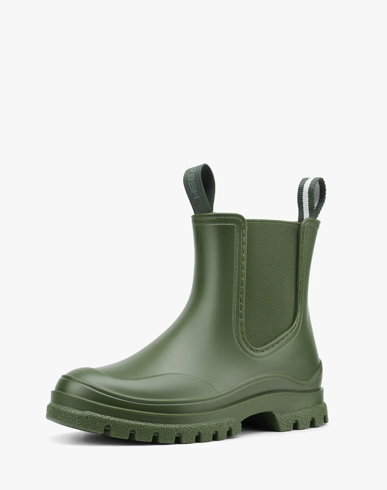 Green Women's Lightweight PVC Chelsea Matte Rain Boots for XSX118WCP image 2