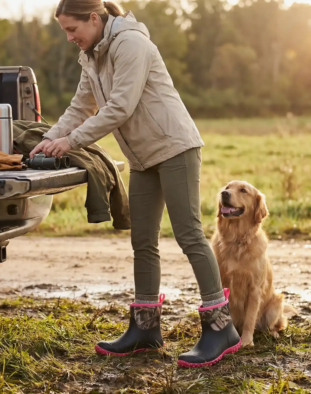 Women's Mid-Calf Rubber Rain Boots for XSX119WCP image 6