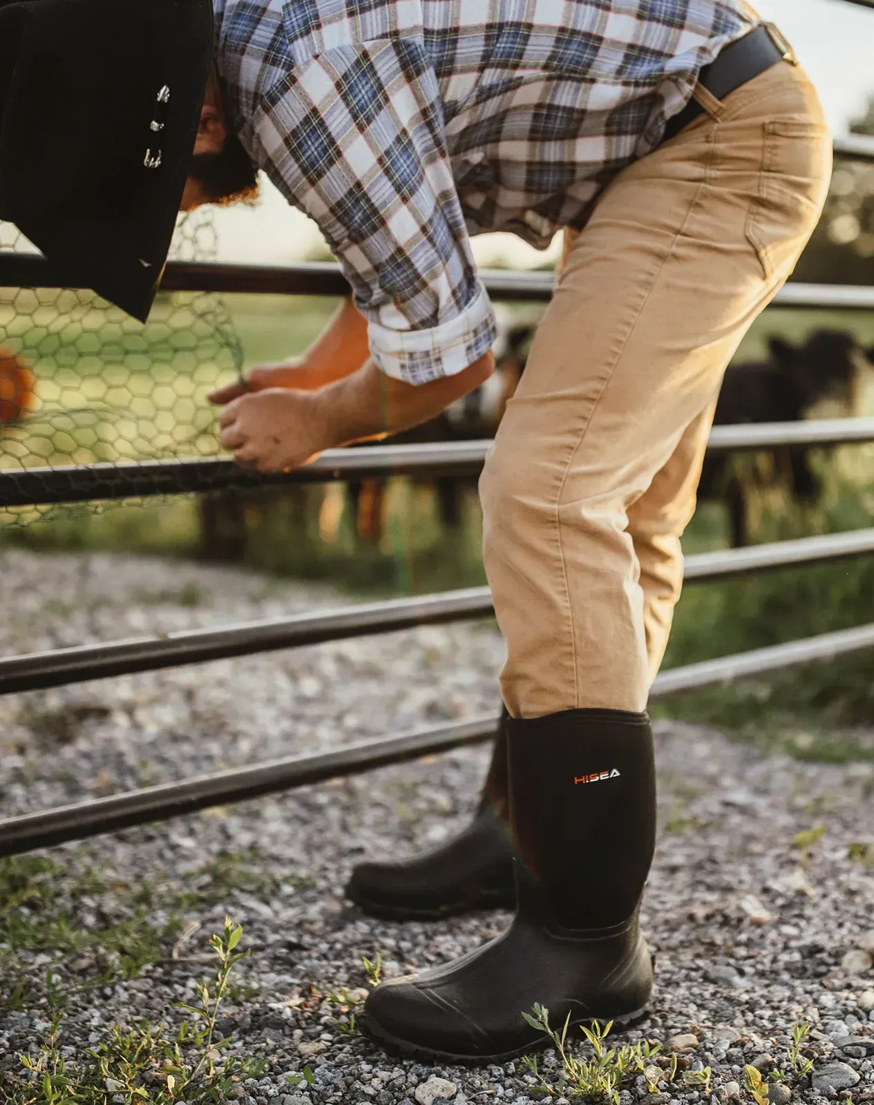 Black Men's Mid-Calf Rain Boots for XSX11CP image 6
