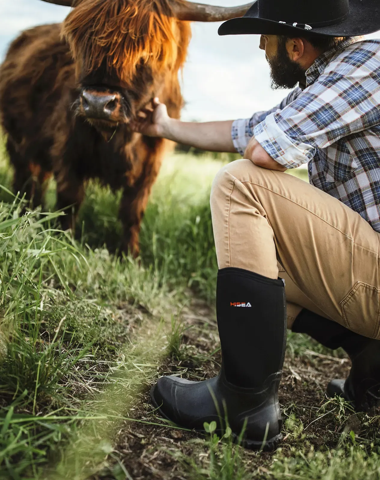 Grey Men's Mid-Calf Rain Boots for XSX11CP image 6