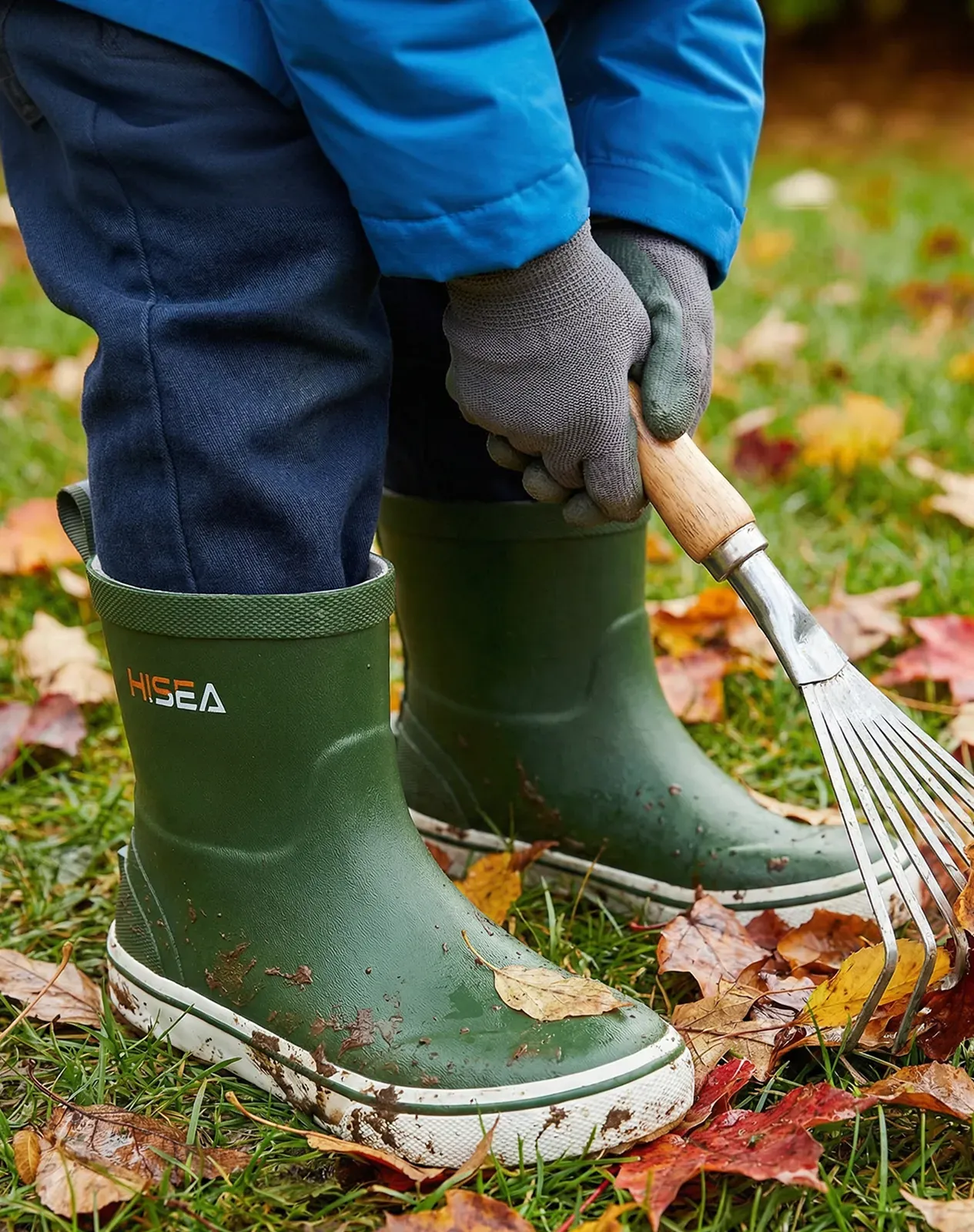 Green Kids' Rubber Rain Boots for XSX120KCP image 6