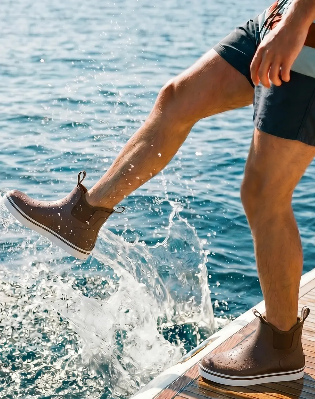 Brown Men's Rubber Deck Boots for XSX121CP image 6
