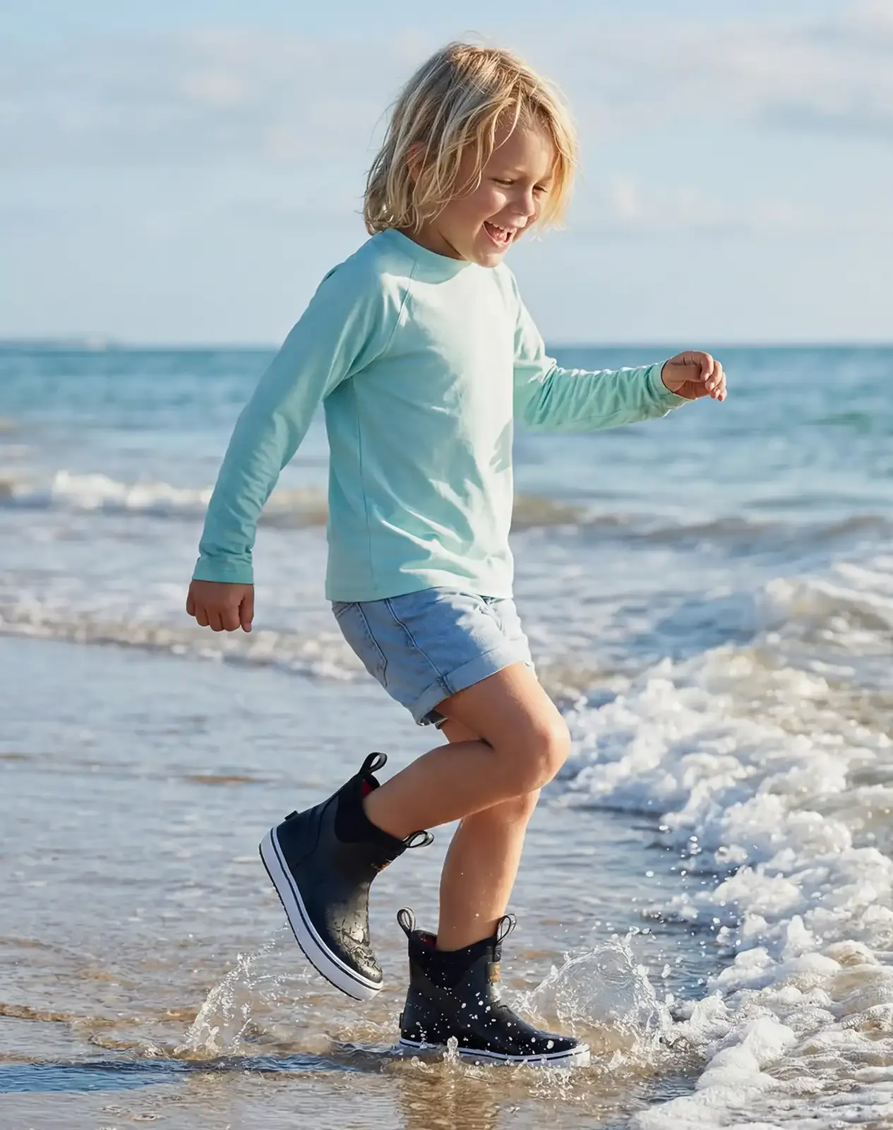 Kids' Waterproof Neoprene Slip-On Deck Boots for XSX125KCP image 6