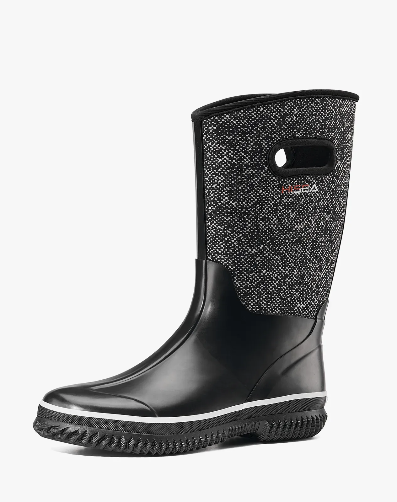 White Women's Mid-Calf Neoprene Rubber Rain Boots for XSX126WCP image 2