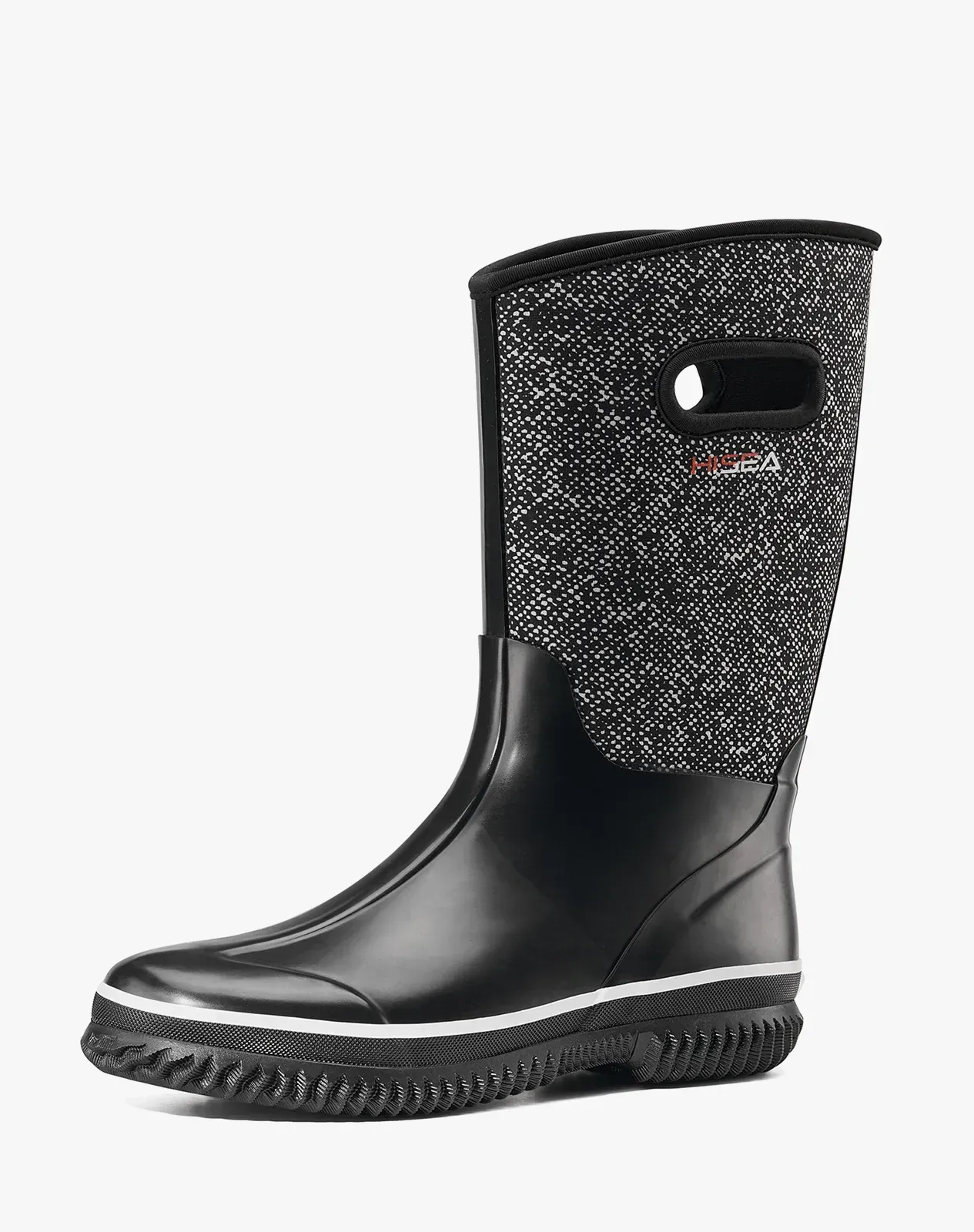 White Women's Mid-Calf Neoprene Rubber Rain Boots for XSX126WCP image 2