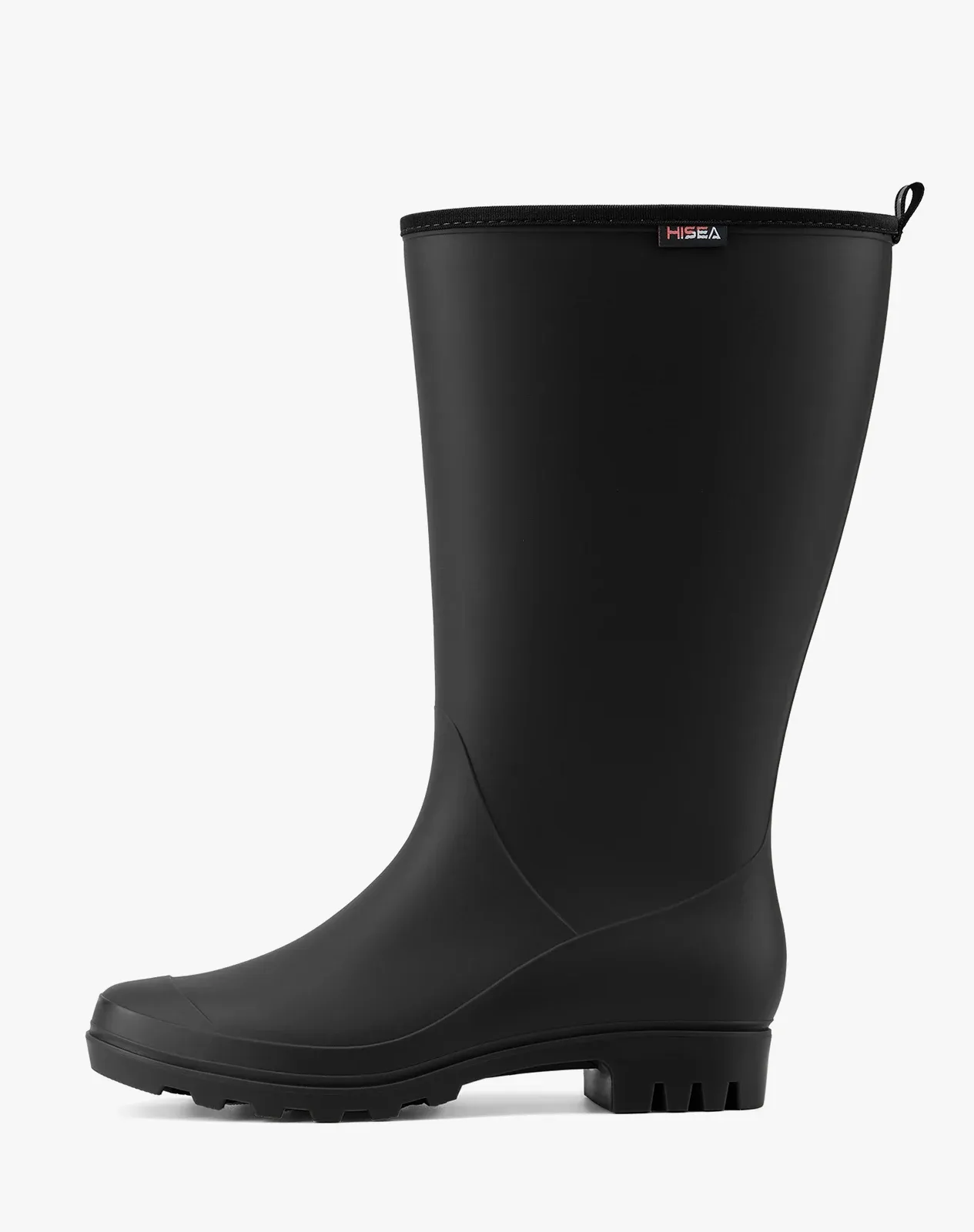 Black Women's Matte High-Calf Wide-Calf PVC Rain Boots for XSX127WCP image 1