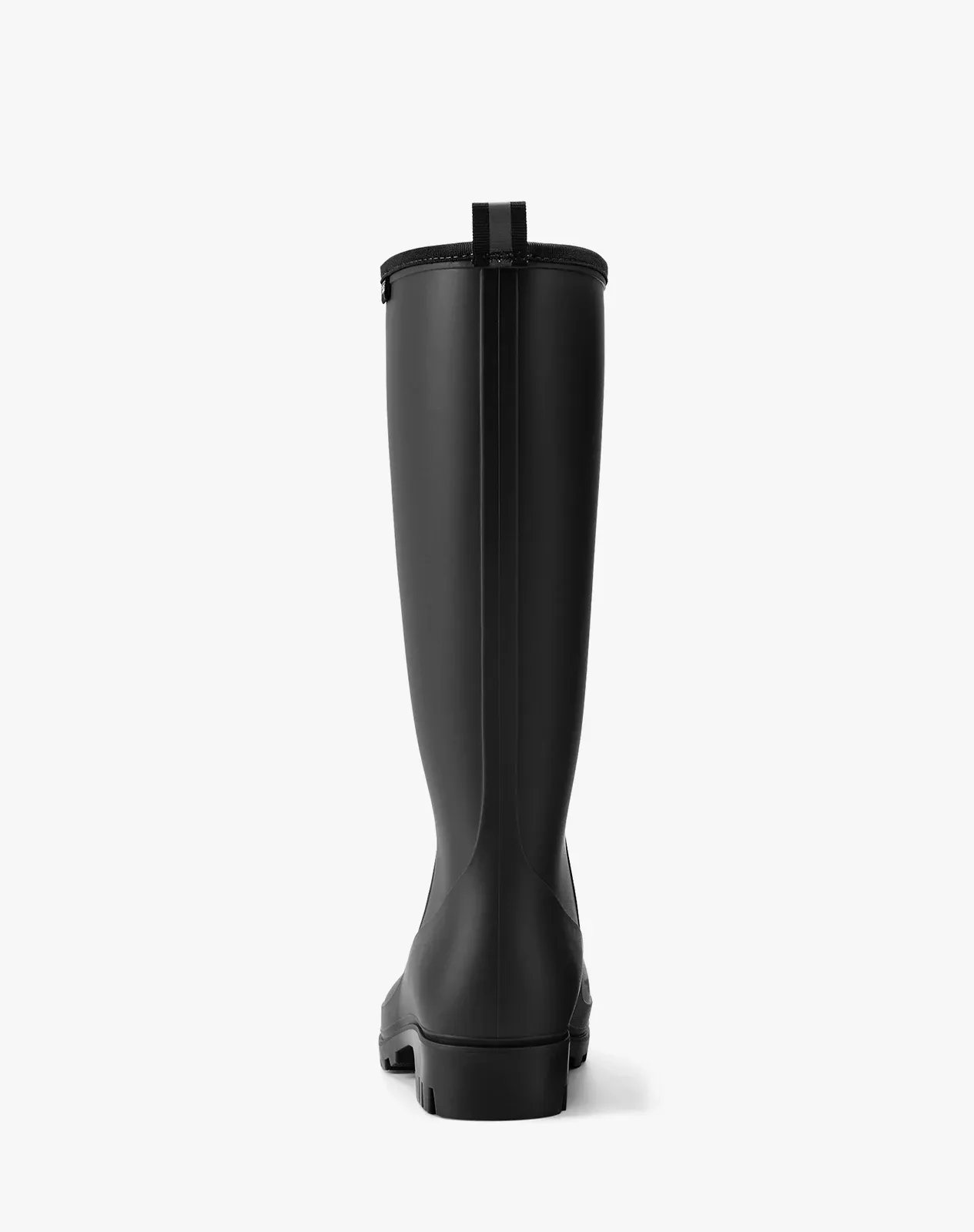 Black Women's Matte High-Calf Wide-Calf PVC Rain Boots for XSX127WCP image 4