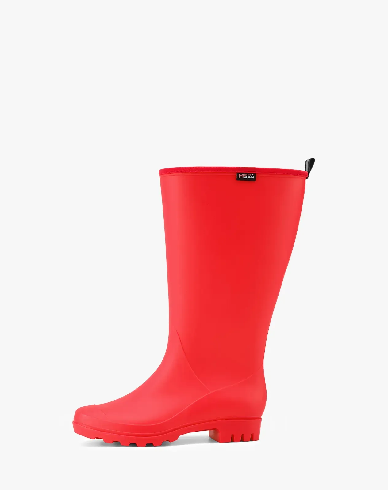 Red Women's Matte High-Calf Wide-Calf PVC Rain Boots for XSX127WCP image 1