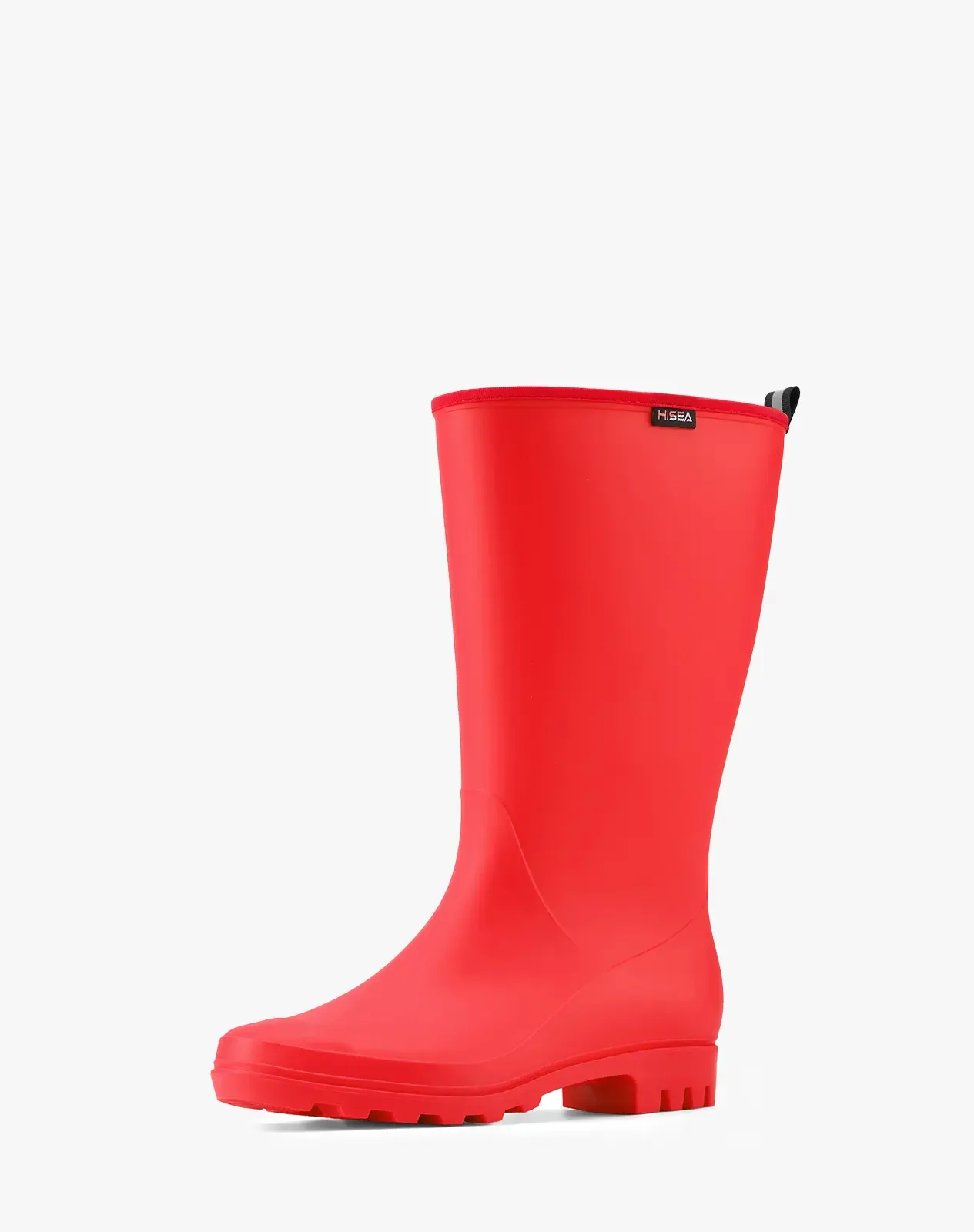 Red Women's Matte High-Calf Wide-Calf PVC Rain Boots for XSX127WCP image 2