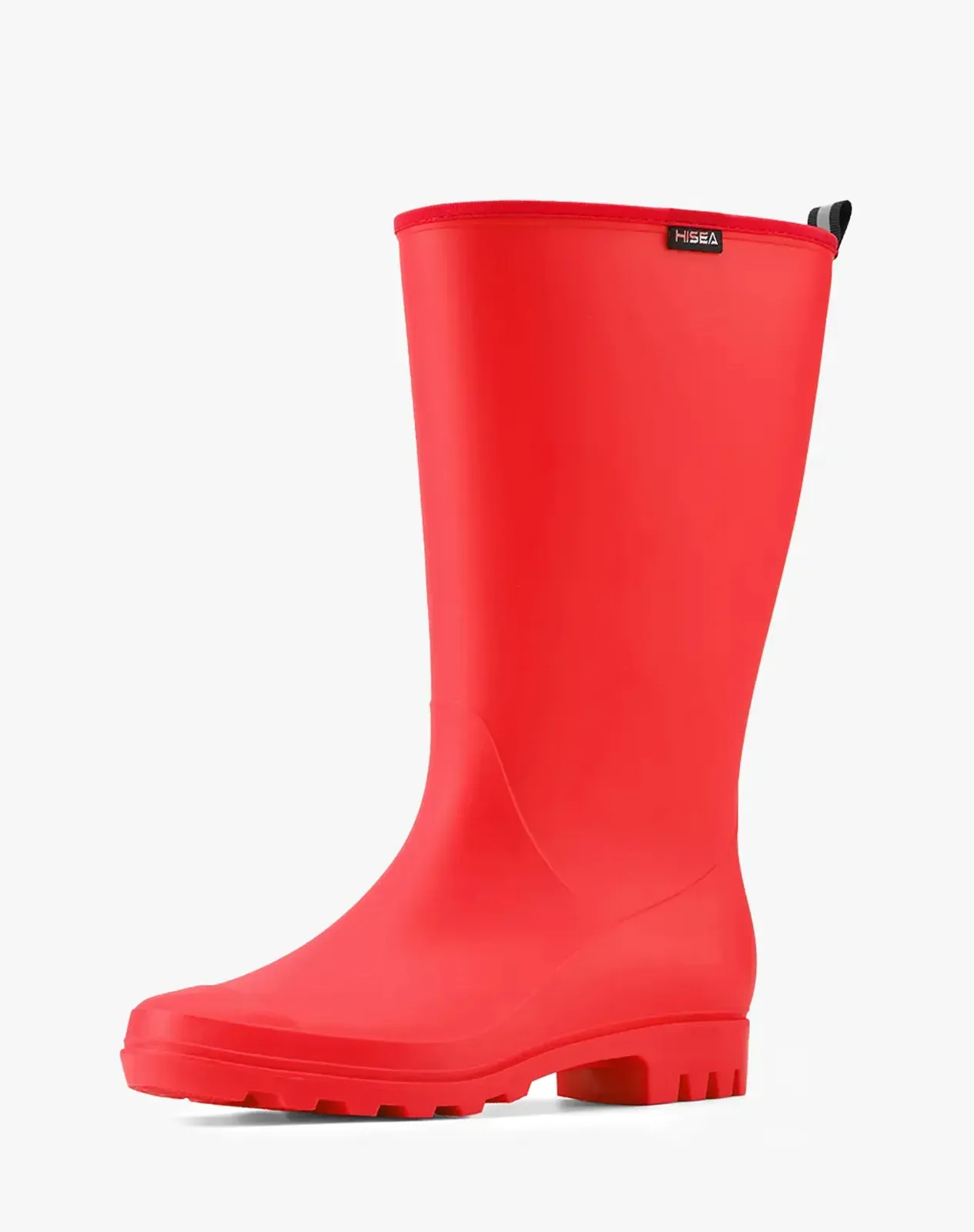 Red Women's Matte High-Calf Wide-Calf PVC Rain Boots for XSX127WCP image 2