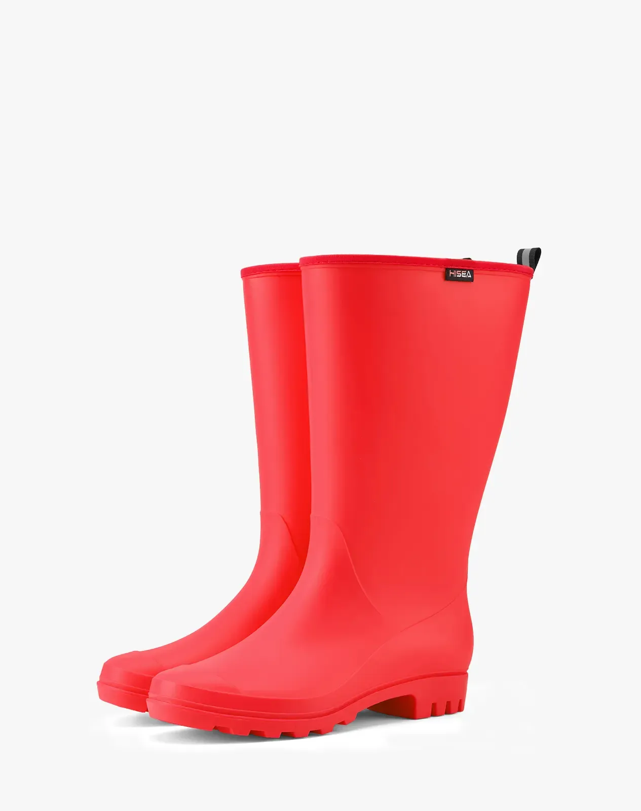 Red Women's Matte High-Calf Wide-Calf PVC Rain Boots for XSX127WCP image 3
