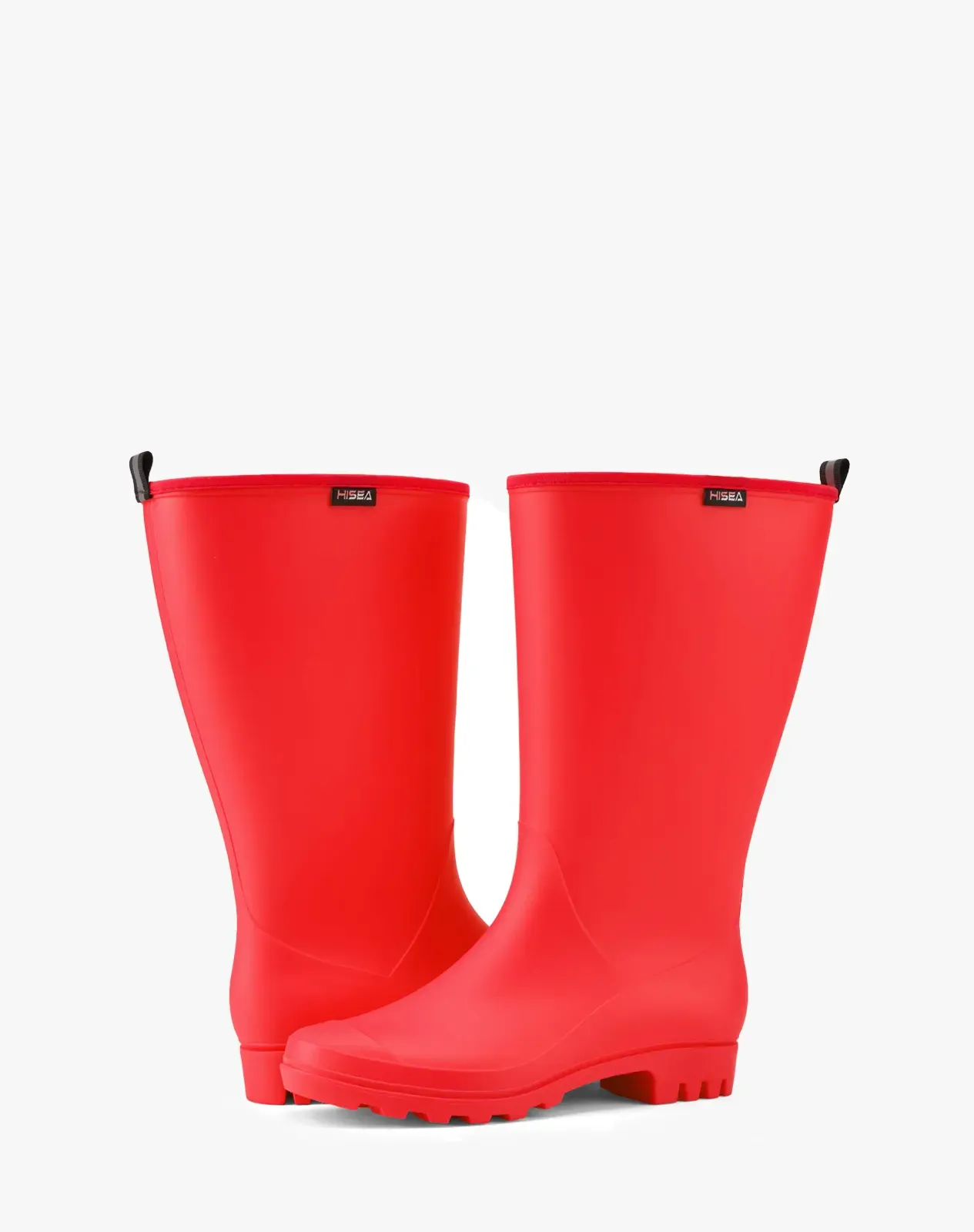 Red Women's Matte High-Calf Wide-Calf PVC Rain Boots for XSX127WCP image 4