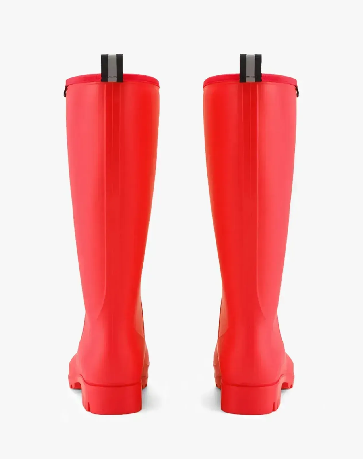 Red Women's Matte High-Calf Wide-Calf PVC Rain Boots for XSX127WCP image 5