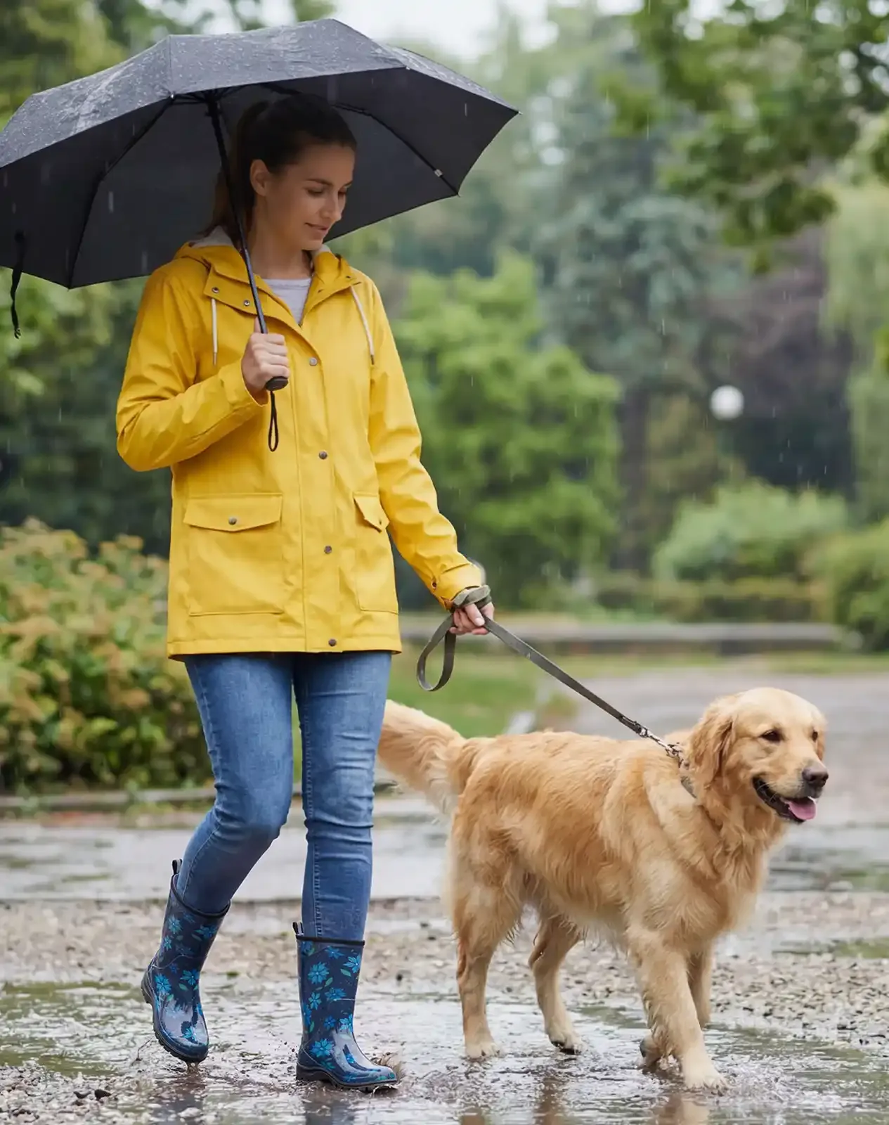 Women's Printed Mid-Calf PVC Rain Boots for XSX128WCP image 6
