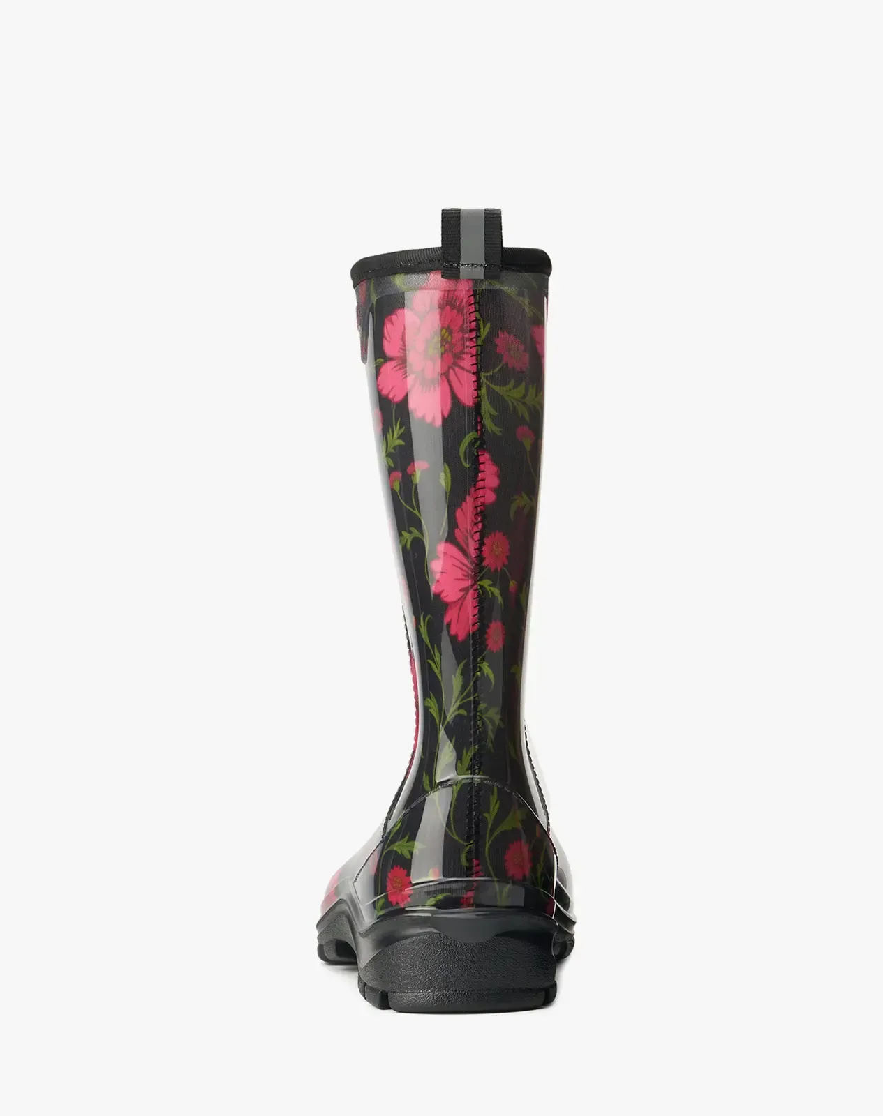 Red Women's Printed Mid-Calf PVC Rain Boots for XSX128WCP image 4