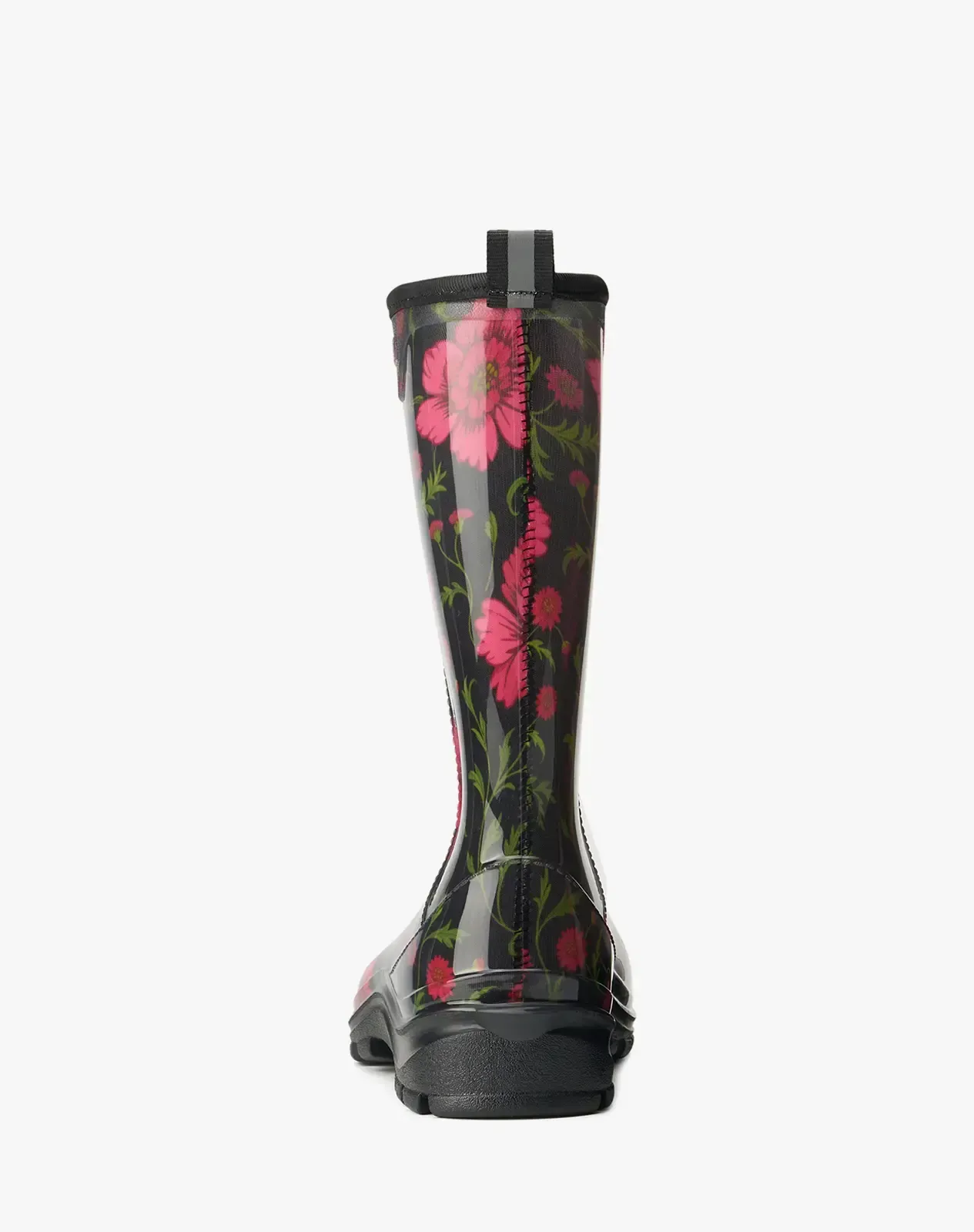 Red Women's Printed Mid-Calf PVC Rain Boots for XSX128WCP image 4