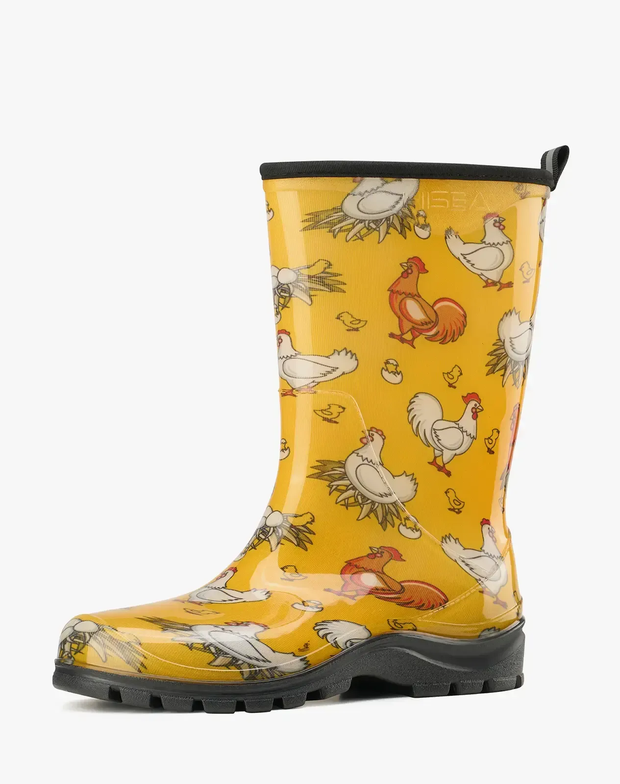Yellow Women's Printed Mid-Calf PVC Rain Boots for XSX128WCP image 2