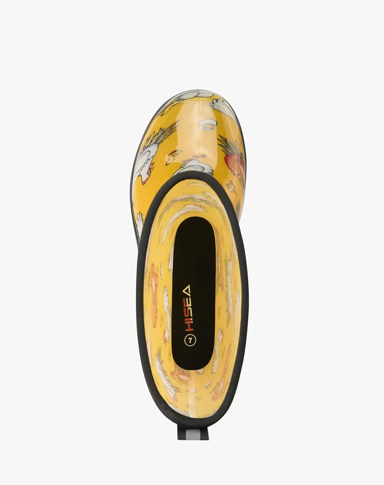 Yellow Women's Printed Mid-Calf PVC Rain Boots for XSX128WCP image 5