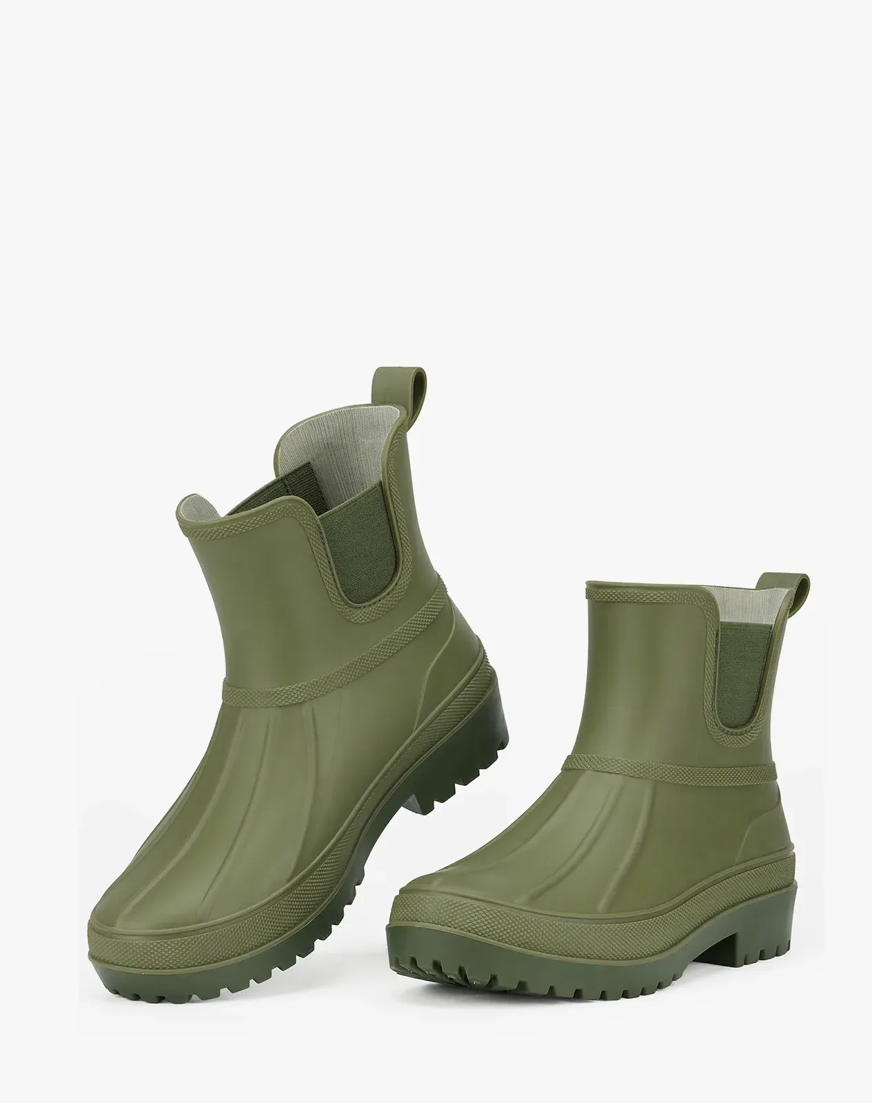 Green Women's Waterproof Duck Rain Boots for XSX131WCP image 5