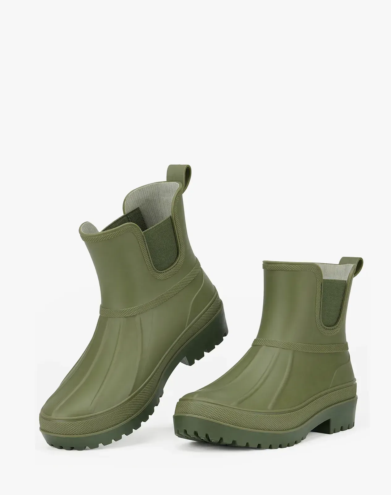 Green Women's Waterproof Duck Rain Boots for XSX131WCP image 5