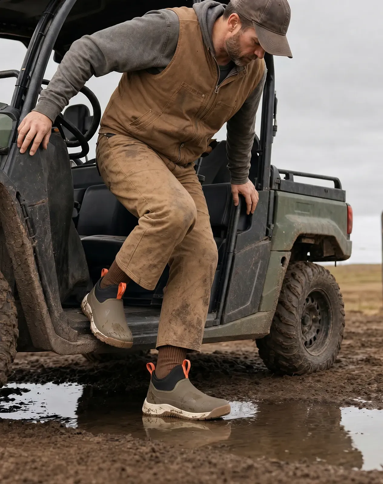 Brown Men's Waterproof Garden Sneaker Boots for XSX134CP image 6