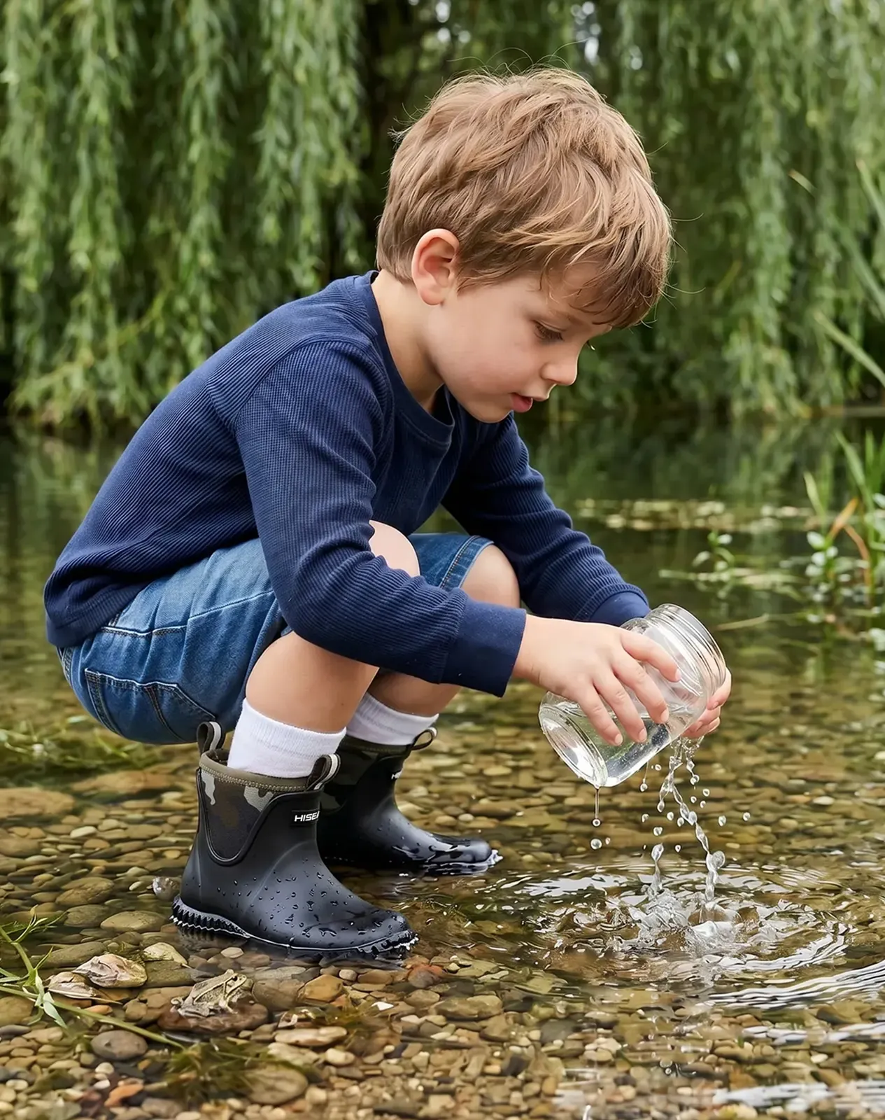 Camo 1 Kids' Waterproof Slip-On Garden Neoprene Rain Boots for XSX135KCP image 6