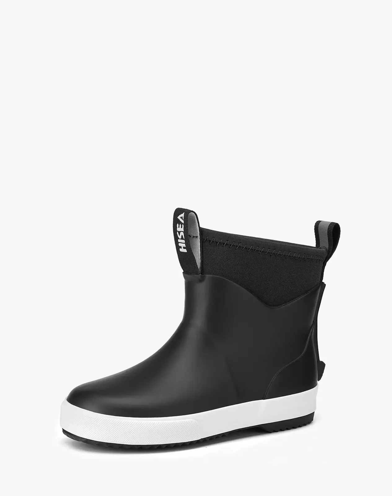 Black Kid's Ankle Waterproof Garden Boots Slip-On Deck Boots for XSX136KCP image 2