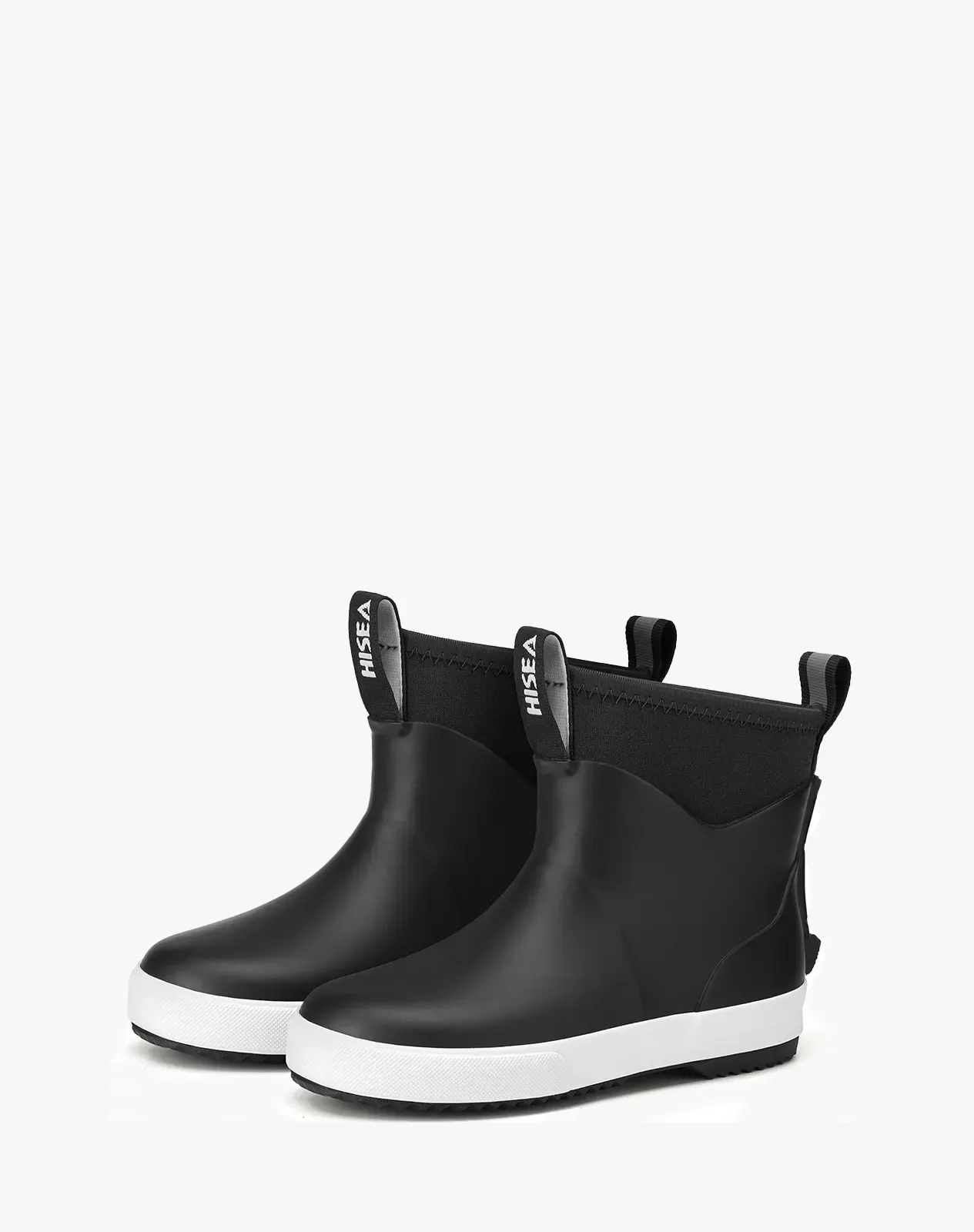 Black Kid's Ankle Waterproof Garden Boots Slip-On Deck Boots for XSX136KCP image 3