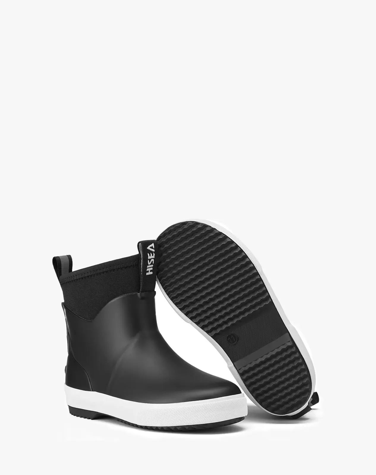 Black Kid's Ankle Waterproof Garden Boots Slip-On Deck Boots for XSX136KCP image 4