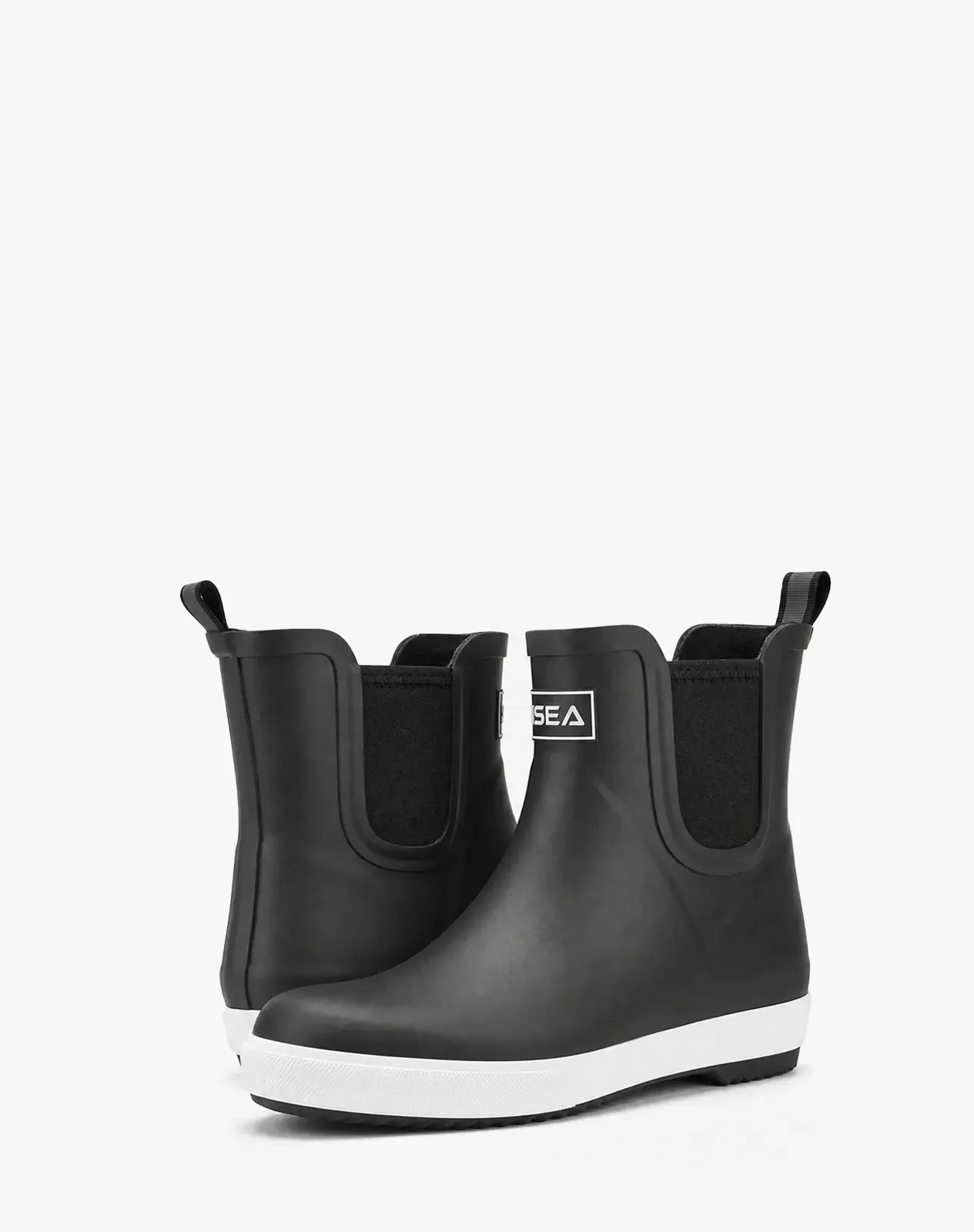 Black Kid's Ankle Waterproof Garden Boots Slip-On Deck Boots for XSX136KCP image 5