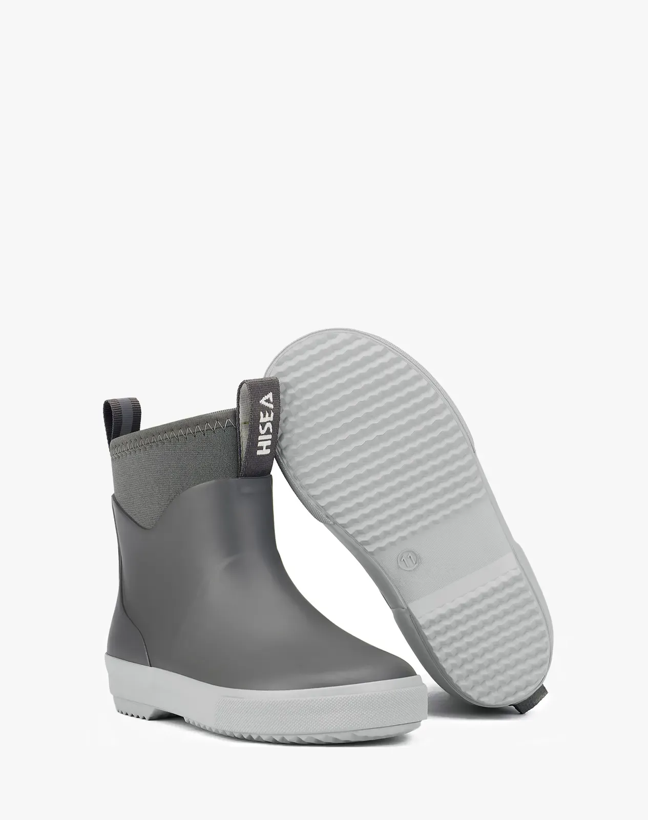 Grey Kid's Ankle Waterproof Garden Boots Slip-On Deck Boots for XSX136KCP image 4