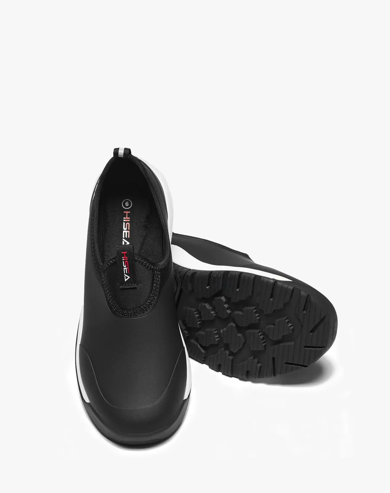 Black Men's Low-Top Waterproof Garden Sneakers Slip-On Rain Shoes for XSX137CP image 4