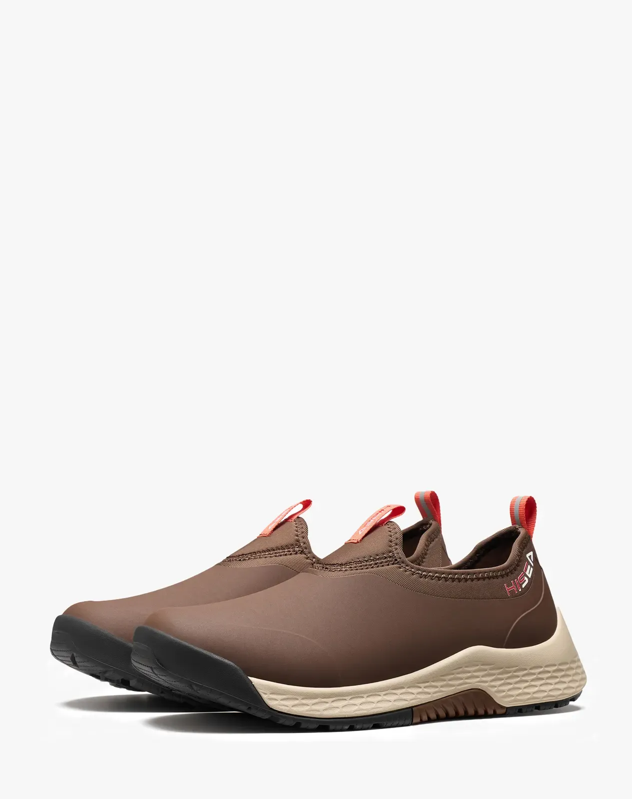 Brown Men's Low-Top Waterproof Garden Sneakers Slip-On Rain Shoes for XSX137CP image 3