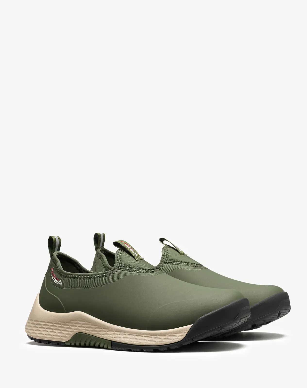 Green Men's Low-Top Waterproof Garden Sneakers Slip-On Rain Shoes for XSX137CP image 5