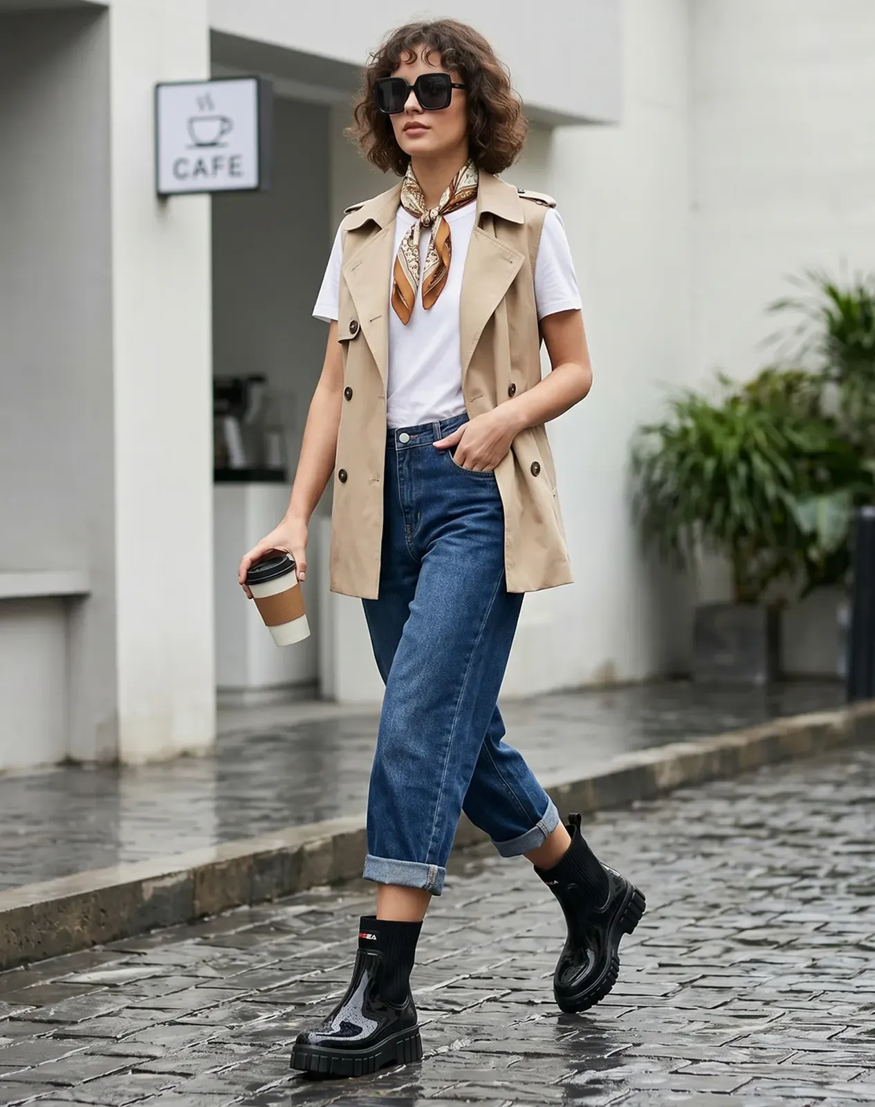 Women's Ankle Waterproof Chelsea Rain Boots for XSX138WCP image 6