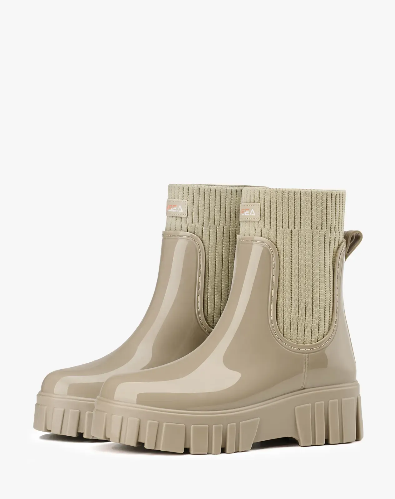 Green Women's Ankle Waterproof Chelsea Rain Boots for XSX138WCP image 3