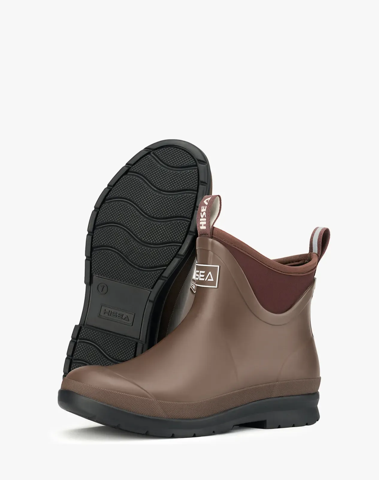 Brown Women's Ankle Waterproof Garden Boots Slip-On Rain Boots for XSX139WCP image 4