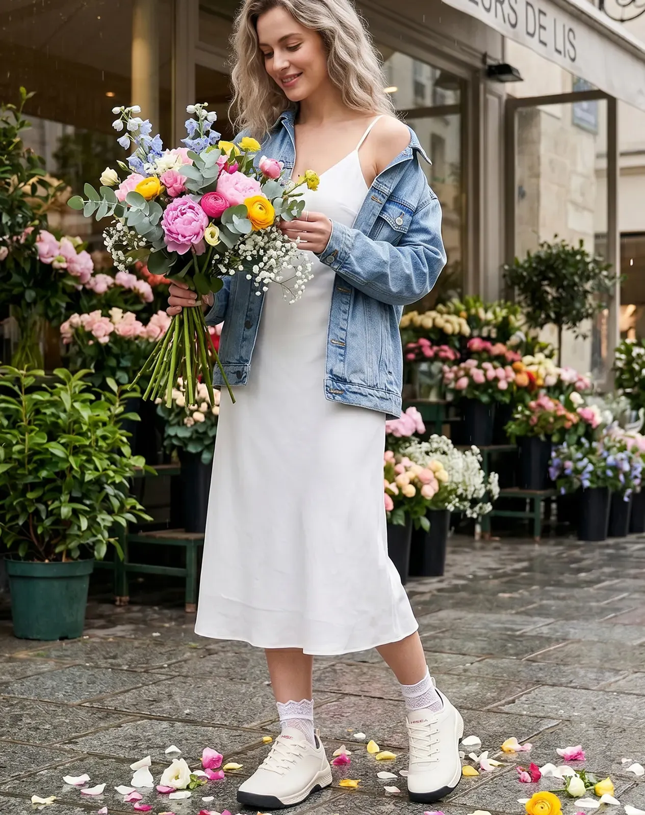 White Women's Waterproof Garden Sneakers Casual Rain Shoes for XSX140WCP image 6