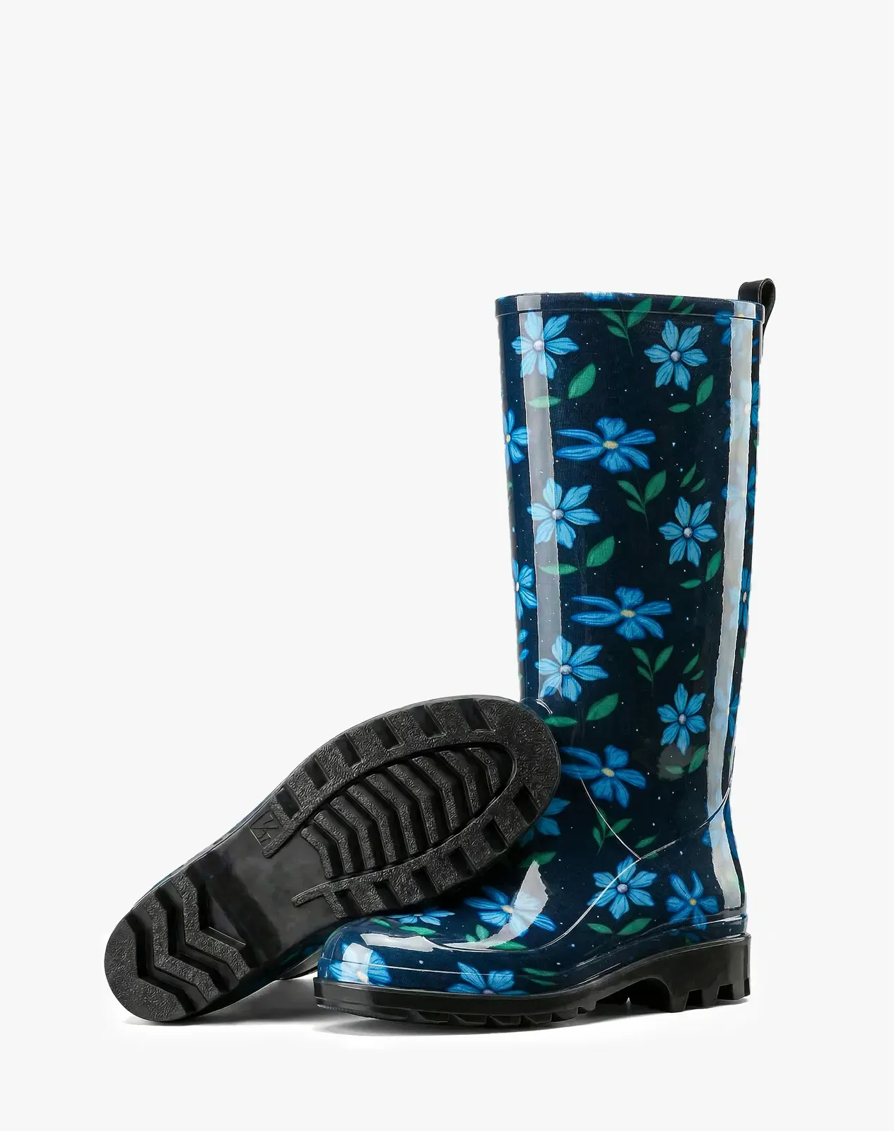 Blue Women's Mid-Calf Waterproof Garden Rain Boots for XSX142WCP image 5