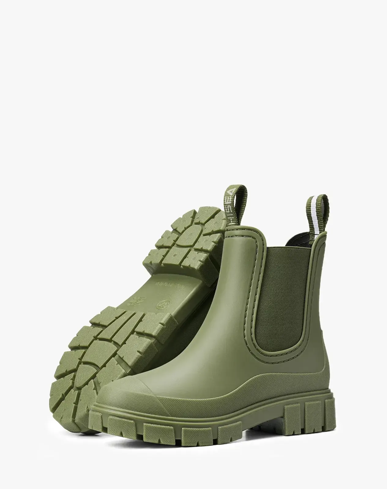 Green Women's Ankle Waterproof Slip-On Chelsea Rain Boots for XSX143WCP image 4