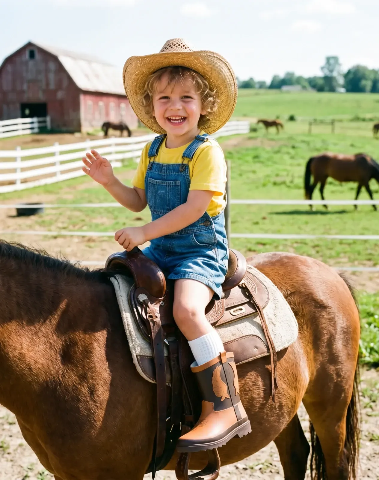 Kids' Western Cowboy Rain Boots for XSX144KCP image 6