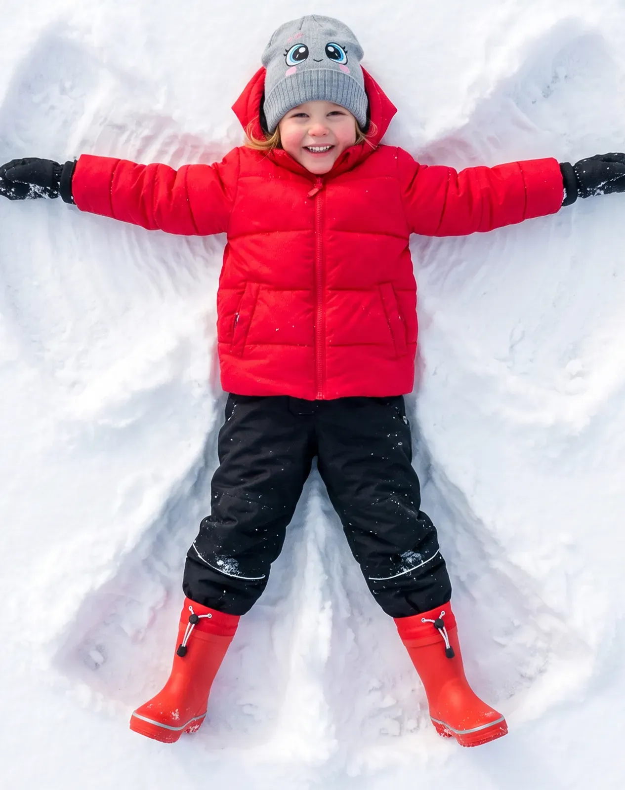 Red Kids' Waterproof Fleece-Lined Winter Boots for XSX149KCP image 6